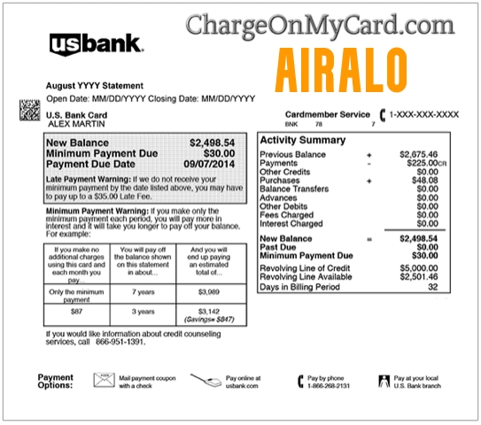 AIRALO Charge on Credit Card