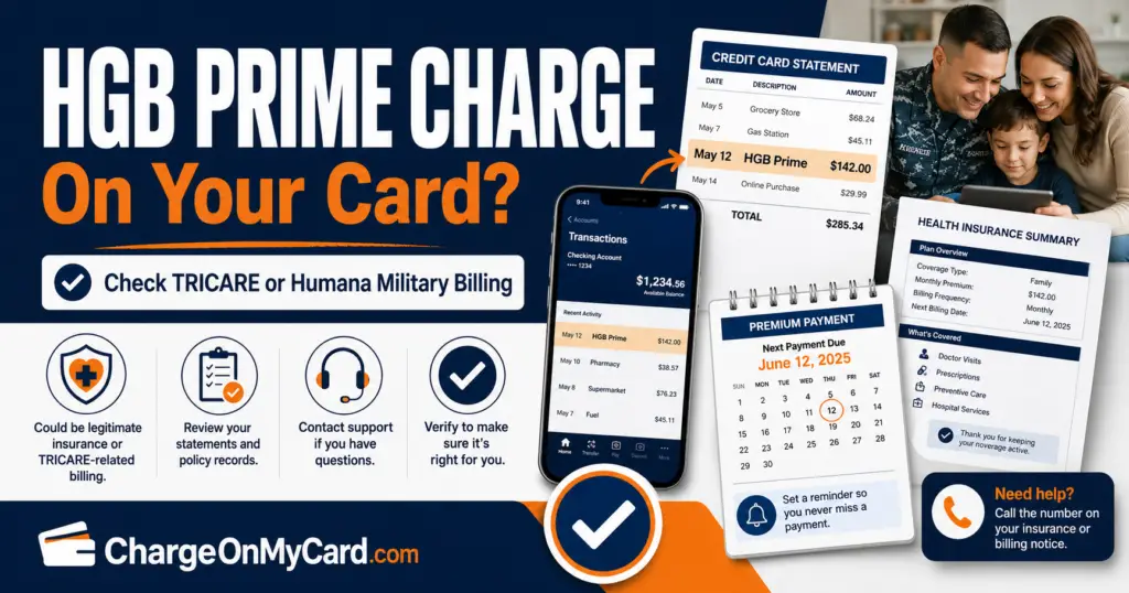 HGB Prime charge on credit card or bank statement