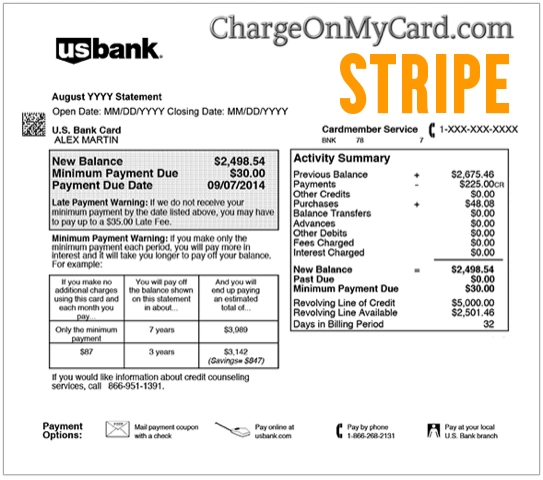 STRIPE Charge on Credit Card