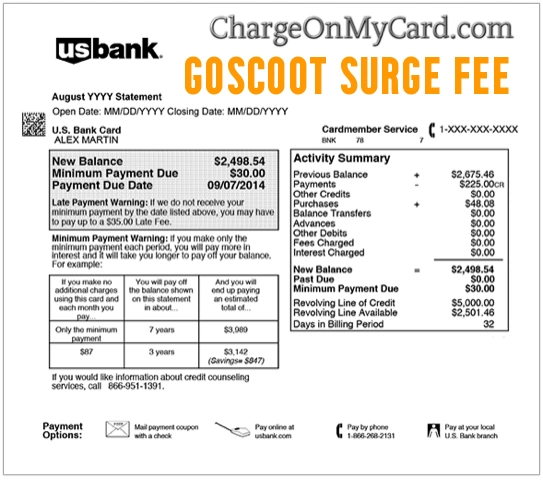 GOSCOOT SURGE FEE