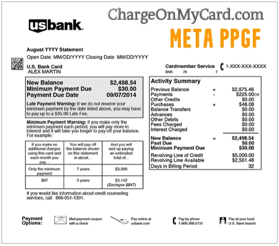 META PPGF Bank Charge