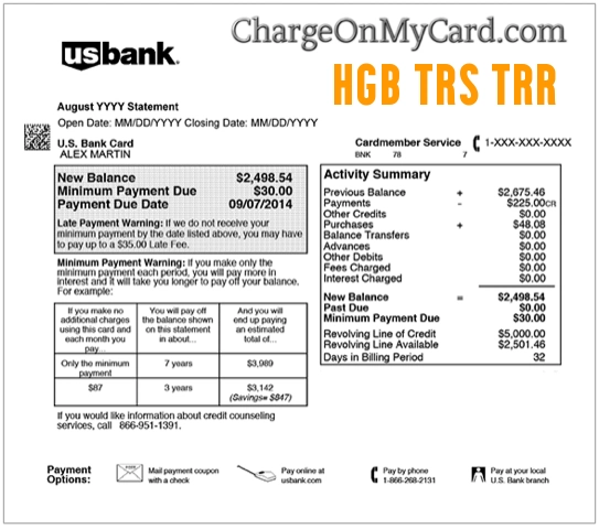 HGB TRS TRR Charge on Credit Card