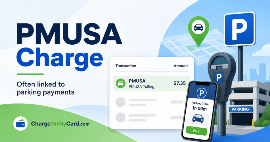 PMUSA charge on credit card or bank statement associated with ParkMobile parking
