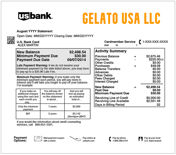 Gelato USA LLC Charge