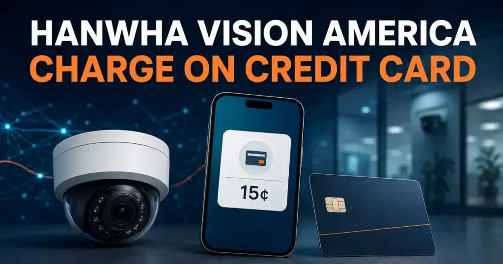 Hanwha Vision America charge on credit card showing a 15-cent transaction