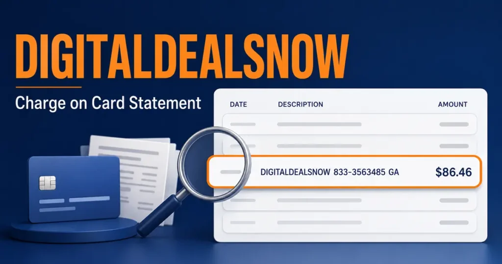 DigitalDealsNow charge for $86.46 with 833-356-3485 on card statement