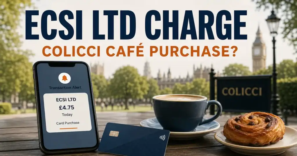 ECSI Ltd charge on credit card that may relate to a Colicci café purchase